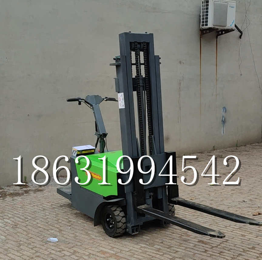 忻州市优程全电动叉车插腿式堆高车液压装卸车1.5吨升高小型站驾式铲车